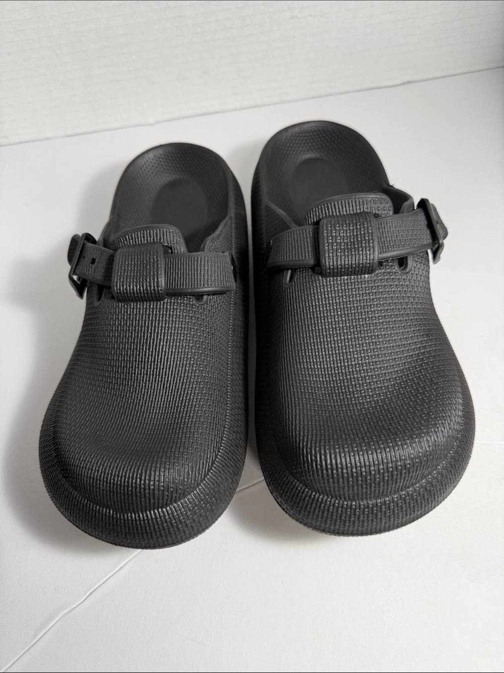 Kids Black Slip-On Clog with Adjustable Strap